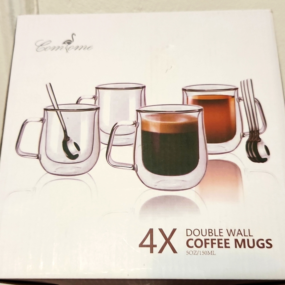 Double Wall Clear Coffee Mugs 5oz